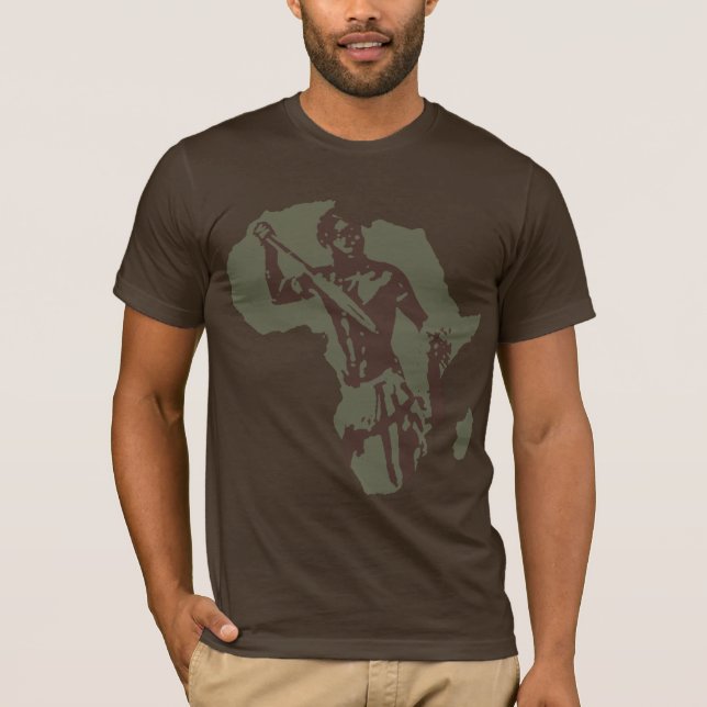 Camiseta Mapa del guerrero y del afroamericano africanos de (Anverso)