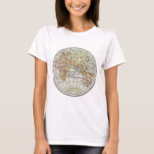 Camiseta Mapa del hemisferio oriental de arte de viaje