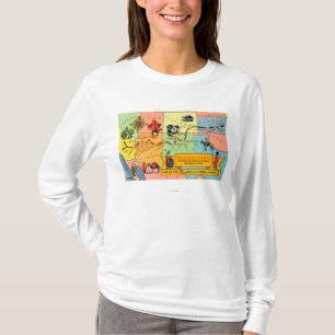 Camiseta Mapa del hotel LocationsCA de Fred Harvey a KS