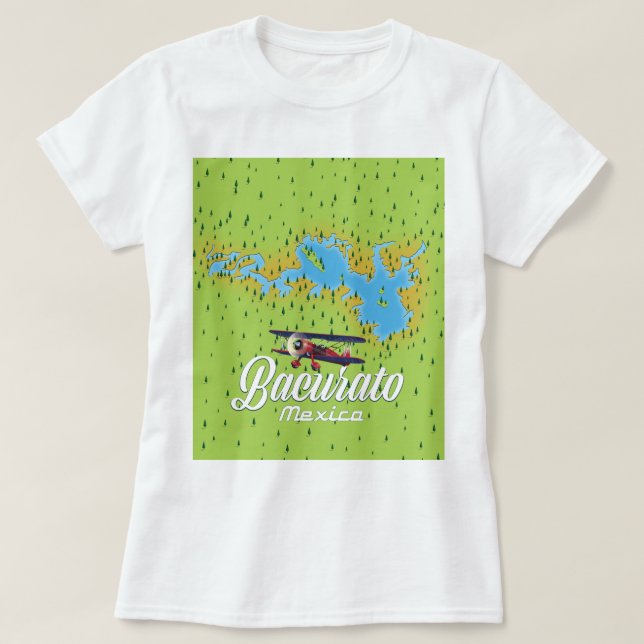 Camiseta Mapa del lago Bacurato México (Diseño del anverso)
