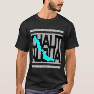 Camiseta Mapa del lago Chautauqua Nueva York Rayas Náuticas