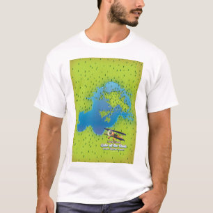 Camiseta Mapa del lago de los Bosques,Ontario,Manitoba,Minn