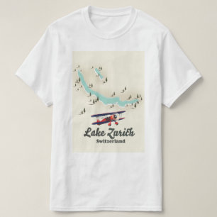Camiseta mapa del lago de Zúrich Suiza