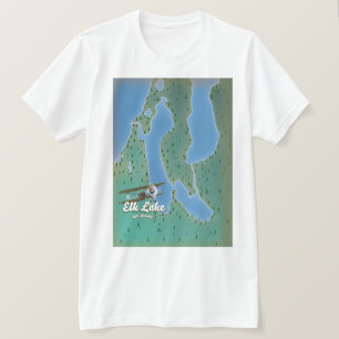 Camiseta Mapa del lago Elk Michigan