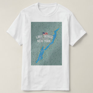 Camiseta Mapa del lago George Nueva York