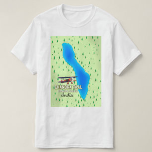 Camiseta Mapa del lago indio Chandra Taal Himachal Pradesh