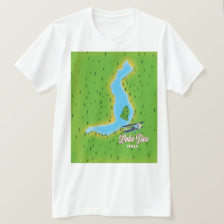 Camiseta Mapa del lago Iseo en Italia