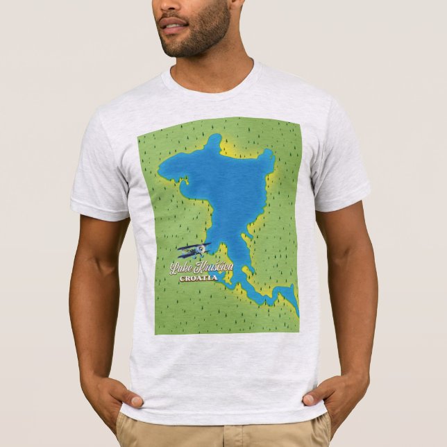 Camiseta Mapa del lago Krušćica Croacia (Anverso)
