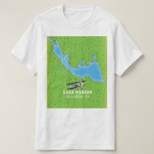 Camiseta Mapa del lago Marion en Carolina del Sur