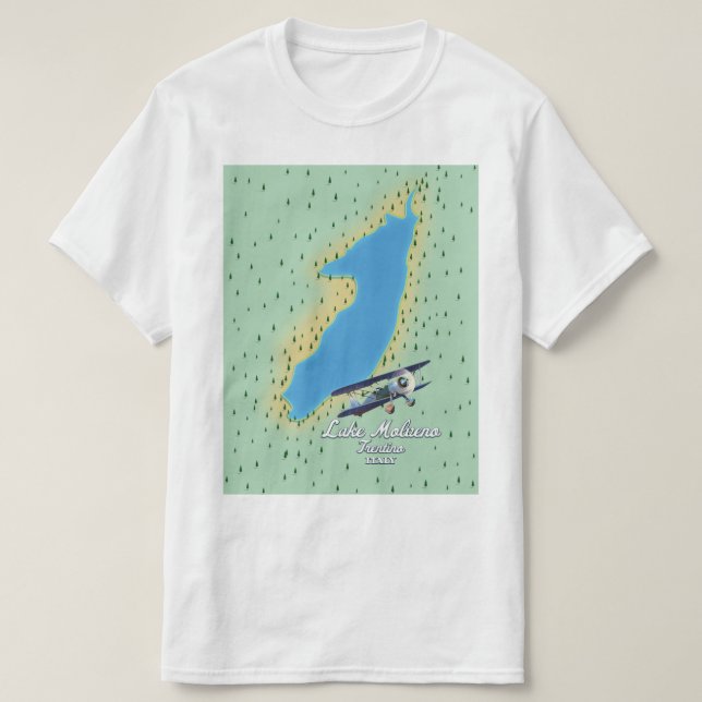 Camiseta Mapa del lago Molveno Italia (Diseño del anverso)