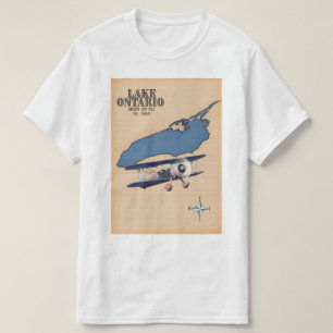 Camiseta Mapa del lago Ontario EE. UU. Canadá