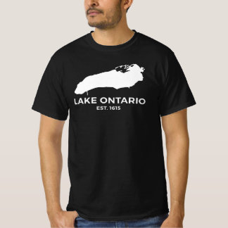 Camiseta Mapa del Lago Ontario Grandes Lagos Minimalista Ca