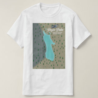 Camiseta mapa del lago Peyto de las Montañas Rocosas canadi