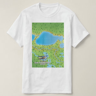 Camiseta Mapa del lago Pontchartrain Louisiana
