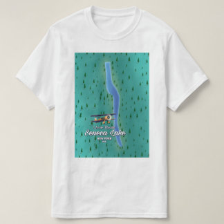 Camiseta Mapa del lago Seneca, NYC