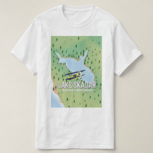 Camiseta Mapa del lago Skadar Albania y Montenegro