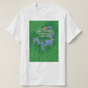 Camiseta Mapa del lago Texoma USA.