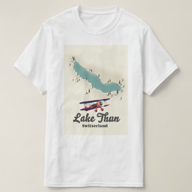 Camiseta Mapa del lago Thun Suiza (Diseño del anverso)