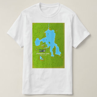Camiseta Mapa del lago Yellowstone, Wyoming