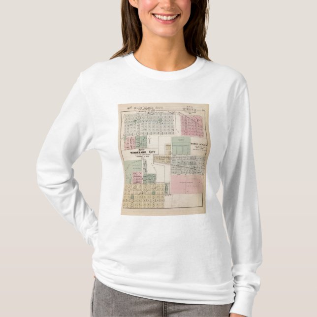 Camiseta Mapa del mapa de la ciudad del Winnebago de la (Anverso)