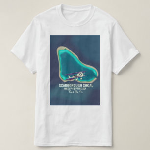 Camiseta Mapa del Mar de Filipinas Occidental del Arrecife