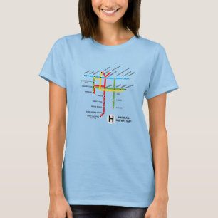 Camiseta Mapa del Metro de Hingham, azul