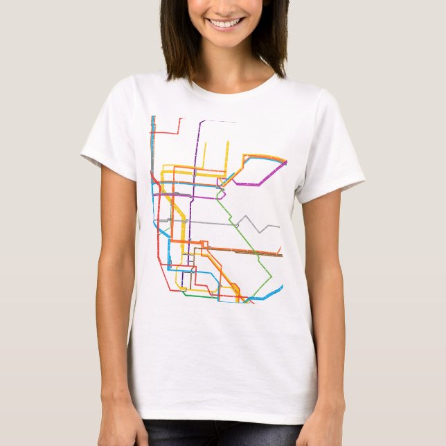 Camiseta Mapa del metro de la ciudad (Anverso)