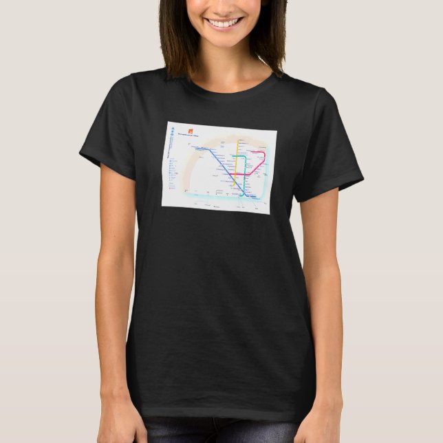 Camiseta Mapa del metro de Lisboa Portugal T (Anverso)