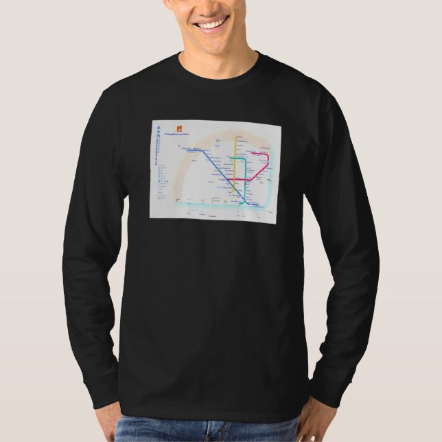 Camiseta Mapa del metro de Lisboa Portugal T (Anverso)