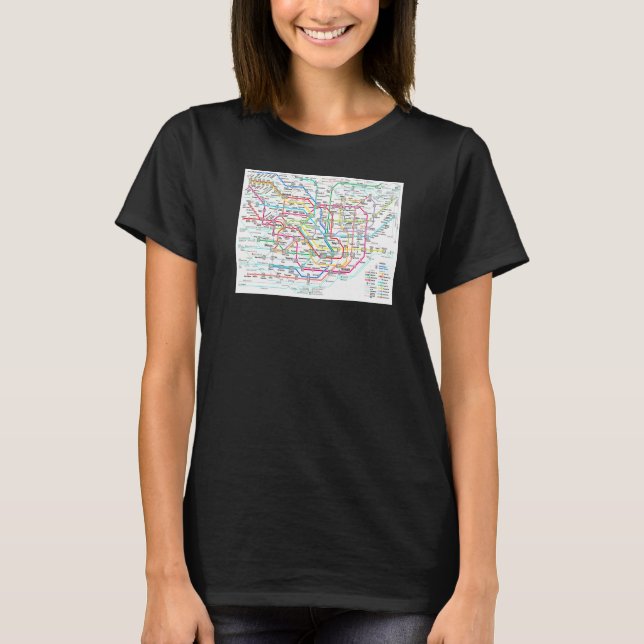 Camiseta Mapa del metro de Tokio Japón (Anverso)