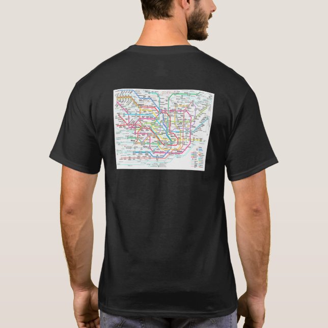 Camiseta Mapa del metro de Tokio Japón (Reverso)