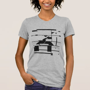 Camiseta Mapa del metro negro de laberinto geométrico abstr