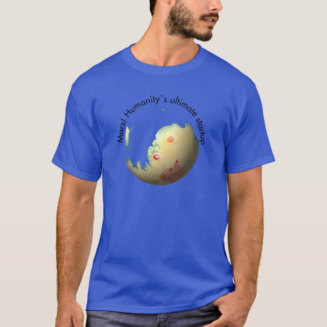 Camiseta Mapa del Mola de Marte después de terraforming (Anverso)