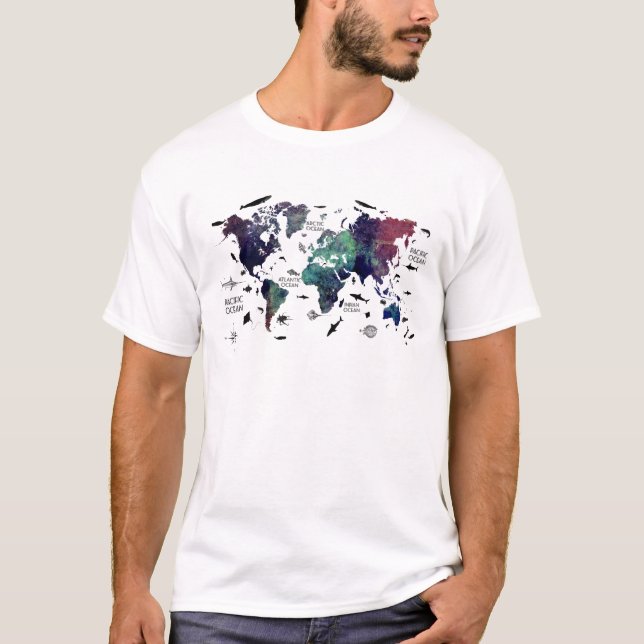 Camiseta mapa del mundo 7 (Anverso)