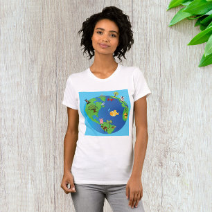 Camiseta Mapa del mundo animal Ilustracion de vida salvaje