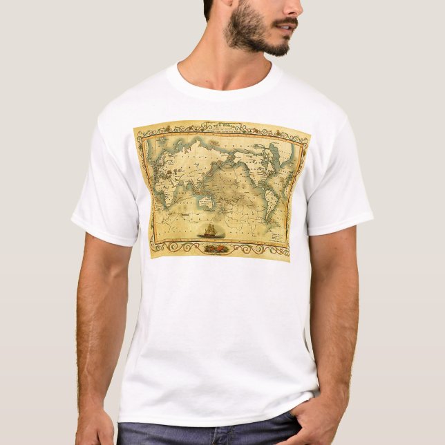 Camiseta Mapa del mundo antiguo (Anverso)