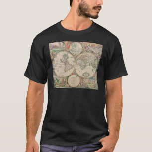 Camiseta Mapa del Mundo Antiguo