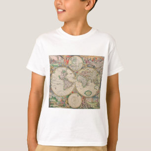 Camiseta Mapa del Mundo Antiguo