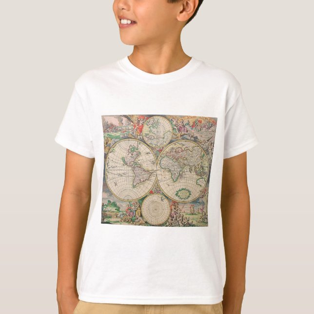 Camiseta Mapa del Mundo Antiguo (Anverso)
