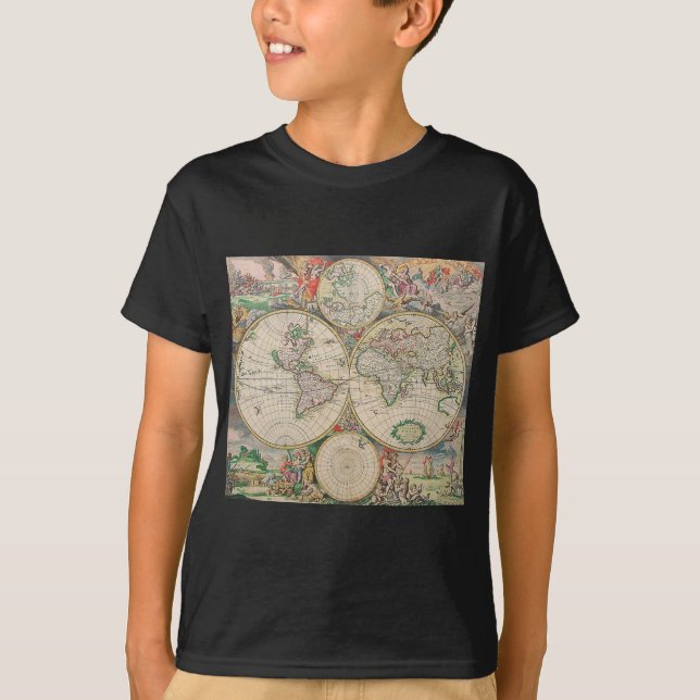 Camiseta Mapa del Mundo Antiguo (Anverso)