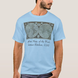 Camiseta Mapa del Mundo Antiguo, 1799 (Thomas Kitchen)