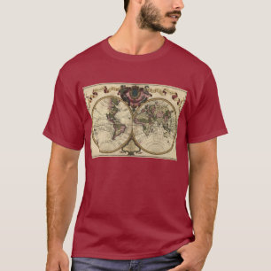 Camiseta Mapa del mundo antiguo de Guillaume de L'Isle,