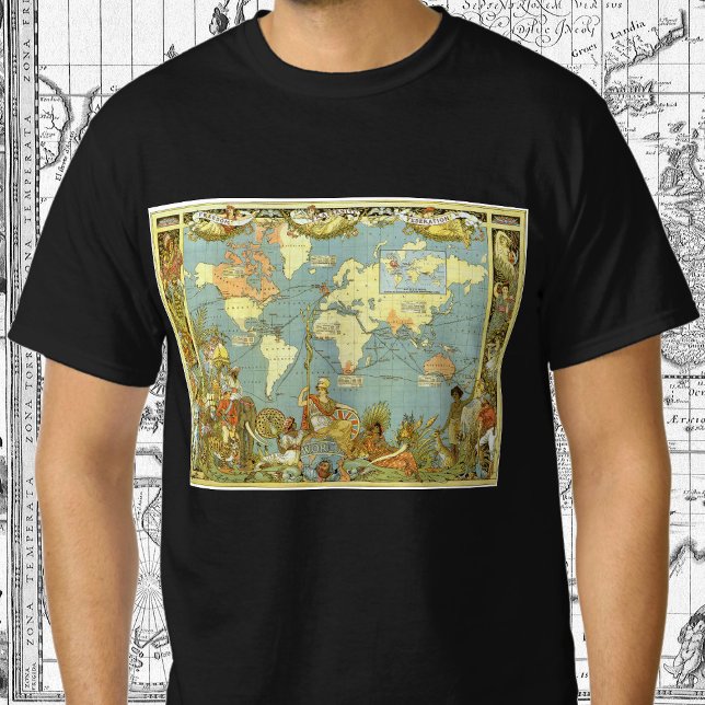 Camiseta Mapa del mundo antiguo del imperio británico, 1886 (Subido por el creador)