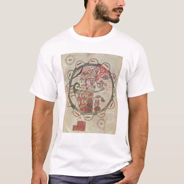 Camiseta Mapa del mundo con Jerusalén en el centro (Anverso)