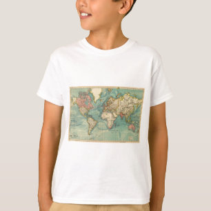 Camiseta Mapa del mundo de la cosecha de vintage