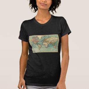 Camiseta Mapa del mundo de la cosecha de vintage
