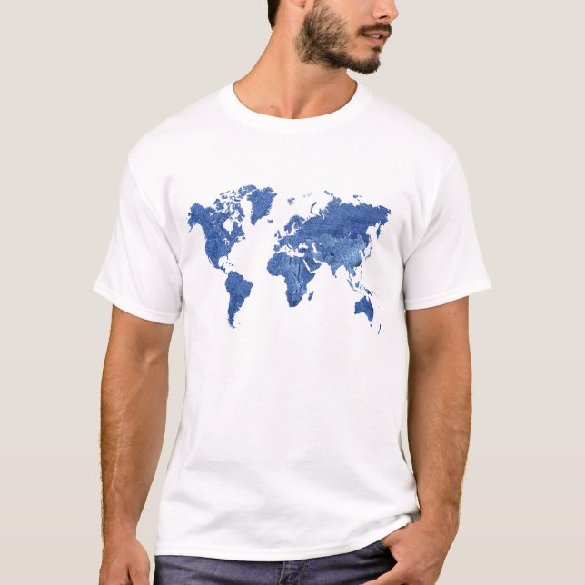 Camiseta Mapa del mundo del dril de algodón (Anverso)