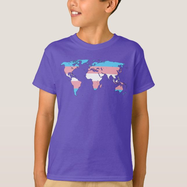 Camiseta Mapa del mundo del orgullo transgénero Sweatshirt (Anverso)