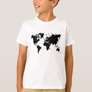 Camiseta Mapa del mundo - Negro