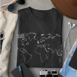 Camiseta mapa del mundo, planisfera